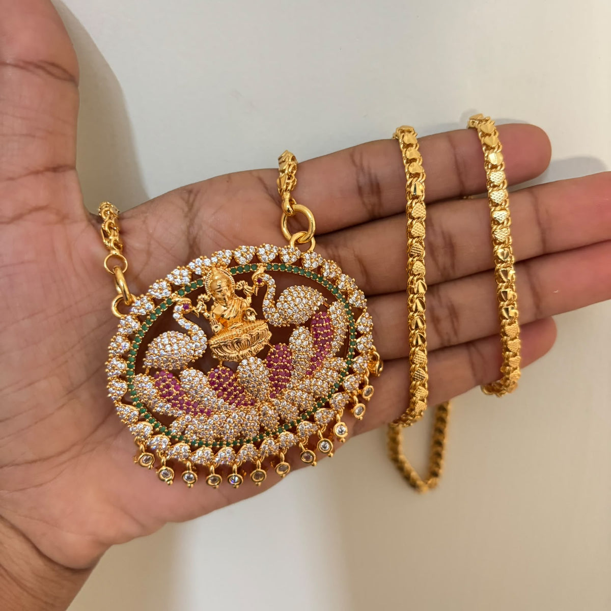 Lakshmi Lotus Impon Dollar Chain