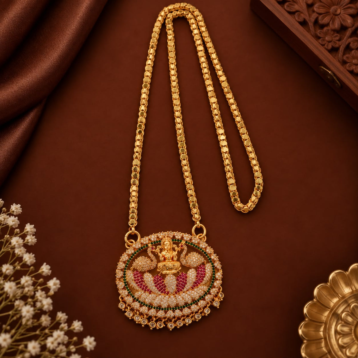 Lakshmi Lotus Impon Dollar Chain