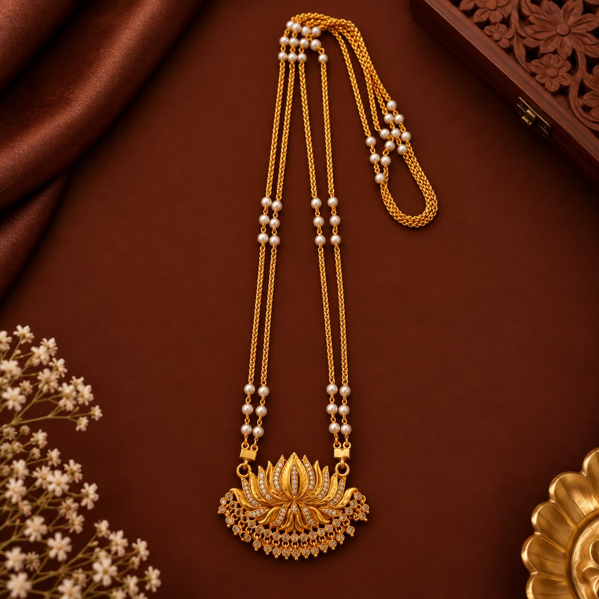 Lotus Pearl Impon Dollar Chain